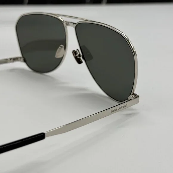 NEW SAINT LAURENT SL690 DUST 002 SUNGLASSES MEN SILVER EYEWEAR SL 690 DUST 002